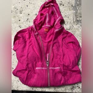 New girls ( kids) Hanes pink zip up hooded‎ shirt size small